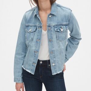 Gap Distressed Icon Denim Jacket - Size S